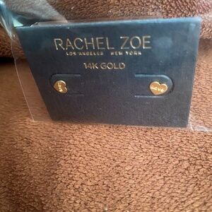 NWT RACHEL ZOE MINI HEART EARRING 14K SOLID GOLD.